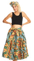 Sakkas African Dutch Ankara Wax Print Full Circle Skirt