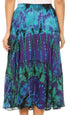 Sakkas Justina Womens Dance Midi Full Circle Tie-dye Skirt with Elastic Waist
