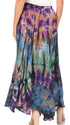 Sakkas Ester Womens Simple  Boho Maxi Full circle Tie-dye Skirt with Elastic Waist