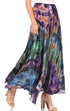Sakkas Ester Womens Simple  Boho Maxi Full circle Tie-dye Skirt with Elastic Waist