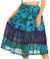 Sakkas Antonia Women's Skirt Tie Dye Boho Elastic Waist Adjustable Embroidery