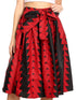 Sakkas Ama Women's Vintage Circle African Ankara Print Midi Skirt with Pockets