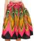 Sakkas Ama Women's Vintage Circle African Ankara Print Midi Skirt with Pockets