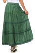 Falda larga de algodón Sakkas, estilo bohemio, gitano y bordado, con un solo color