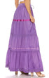 Falda larga de algodón Sakkas, estilo bohemio, gitano y bordado, con un solo color