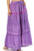 Falda larga de algodón Sakkas, estilo bohemio, gitano y bordado, con un solo color