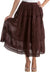 Sakkas Solid Embroidered Gypsy / Bohemian Mid Length Cotton Skirt