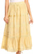 Sakkas Solid Embroidered Gypsy / Bohemian Mid Length Cotton Skirt