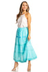 Sakkas Solid Embroidered Gypsy / Bohemian Mid Length Cotton Skirt