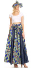 Sakkas Monifa Long Maxi Skirt Colorful Ankara Wax Dutch African Skirt Gorgeous
