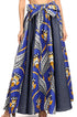 Sakkas Monifa Long Maxi Skirt Colorful Ankara Wax Dutch African Skirt Gorgeous