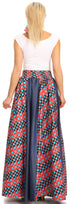 Sakkas Monifa Long Maxi Skirt Colorful Ankara Wax Dutch African Skirt Gorgeous