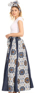 Sakkas Monifa Long Maxi Skirt Colorful Ankara Wax Dutch African Skirt Gorgeous