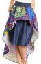 Sakkas Bahati Hi Low Mermaid African Ankara Dutch Wax Cotton Skirt Colorful