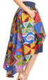 Sakkas Bahati Hi Low Mermaid African Ankara Dutch Wax Cotton Skirt Colorful