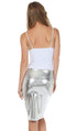 Sakkas Women's Shiny Metallic Liquid High Waist Pencil Skirt