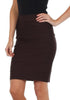 Sakkas Knee Length Tiered Sleek Stretch Skirt