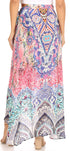 Falda larga cruzada informal de verano estilo bohemio con estampado floral para mujer de Sakkas Amaia