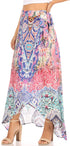 Falda larga cruzada informal de verano estilo bohemio con estampado floral para mujer de Sakkas Amaia
