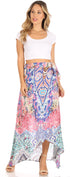 Falda larga cruzada informal de verano estilo bohemio con estampado floral para mujer de Sakkas Amaia
