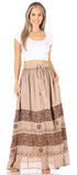 Falda larga bohemia informal Sakkas Sandra para mujer, estilo gitano, con cintura elástica y bolsillos