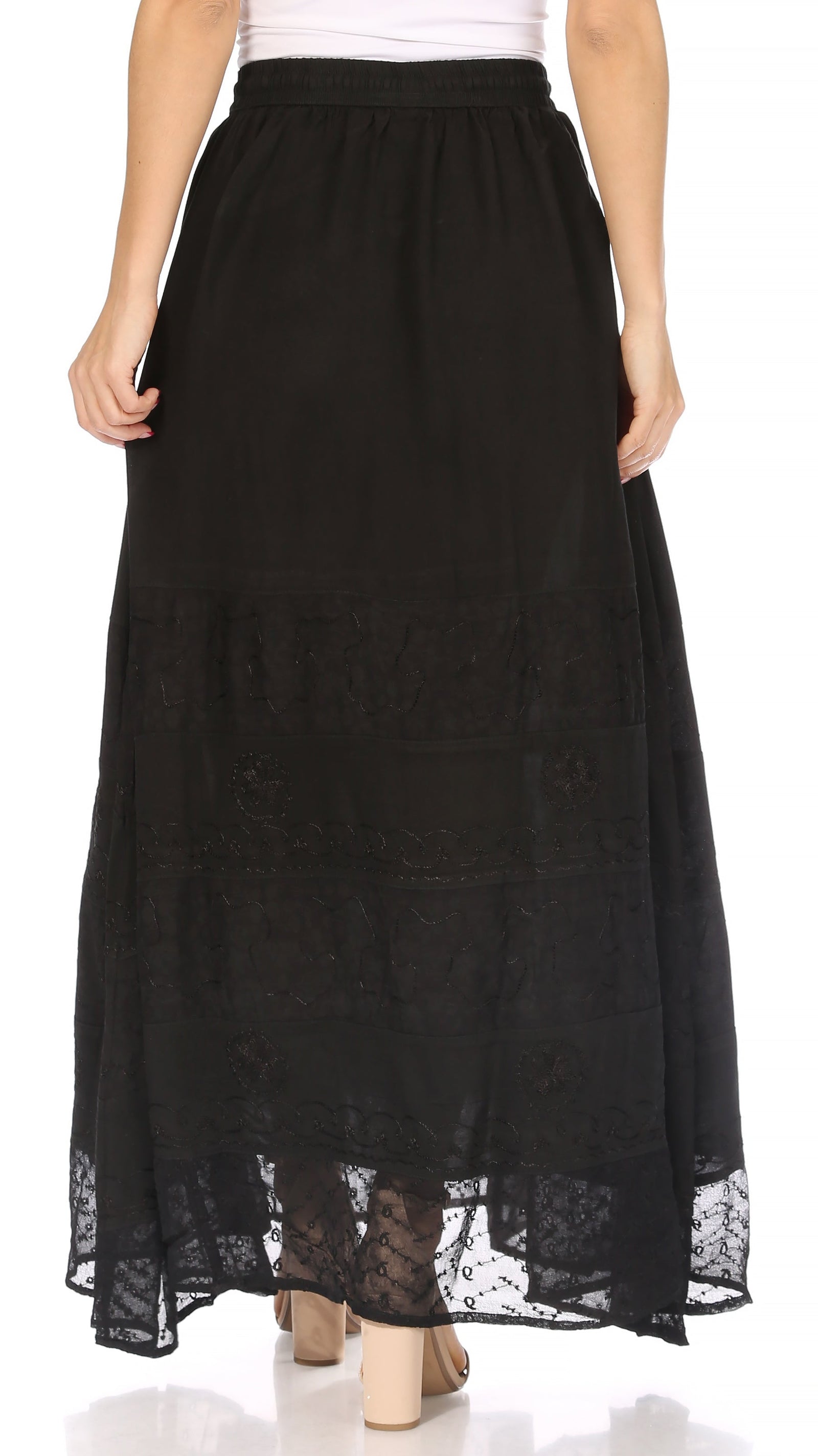 Falda larga bohemia informal Sakkas Sandra para mujer, estilo gitano, con cintura elástica y bolsillos