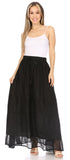 Falda larga bohemia informal Sakkas Sandra para mujer, estilo gitano, con cintura elástica y bolsillos