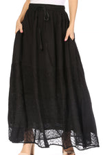 Falda larga bohemia informal Sakkas Sandra para mujer, estilo gitano, con cintura elástica y bolsillos