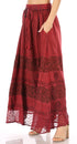 Falda larga bohemia informal Sakkas Sandra para mujer, estilo gitano, con cintura elástica y bolsillos