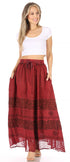 Falda larga bohemia informal Sakkas Sandra para mujer, estilo gitano, con cintura elástica y bolsillos
