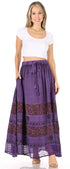 Falda larga bohemia informal Sakkas Sandra para mujer, estilo gitano, con cintura elástica y bolsillos