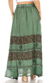 Falda larga bohemia informal Sakkas Sandra para mujer, estilo gitano, con cintura elástica y bolsillos
