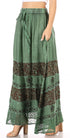 Falda larga bohemia informal Sakkas Sandra para mujer, estilo gitano, con cintura elástica y bolsillos