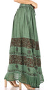 Falda larga bohemia informal Sakkas Sandra para mujer, estilo gitano, con cintura elástica y bolsillos