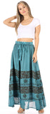 Falda larga bohemia informal Sakkas Sandra para mujer, estilo gitano, con cintura elástica y bolsillos