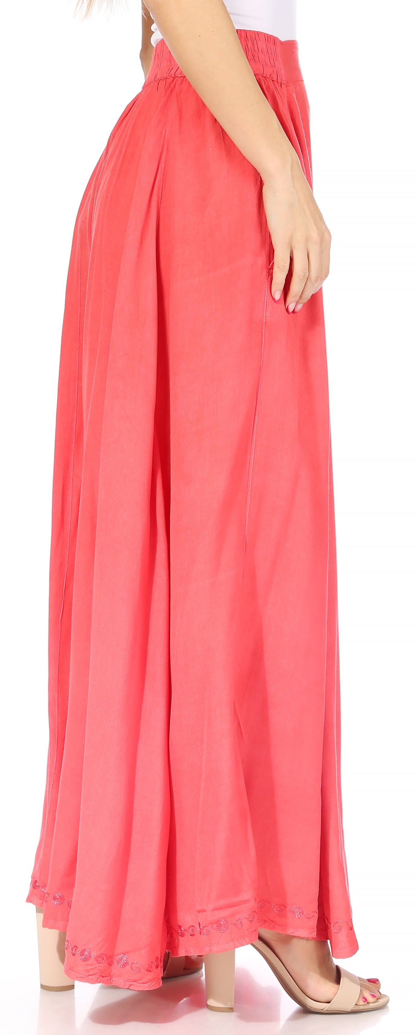 Falda larga informal de verano estilo bohemio Sakkas Noemi para mujer, con cintura elástica y bolsillos
