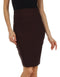 Knee Length High Waist Stretch Pencil Skirt