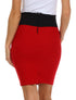 Sakkas Scallop High Waist Stretch Pencil Skirt with Bow