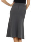 Knee Length Flared Skirt with Seaming and Belt Detail