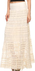 Sakkas Leo Long Tall Lined Embroidered Bohemian High Or Low Waist Foldover Skirt
