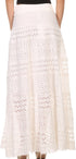 Sakkas Leo Long Tall Lined Embroidered Bohemian High Or Low Waist Foldover Skirt
