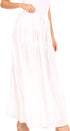 Sakkas Olivia Womens Maxi Bohemian Gypsy Long Skirt With Elastic Waist and Lace