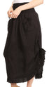 Sakkas Coco Long Cotton Ruffle Skirt with Pockets and Elastic Waistband