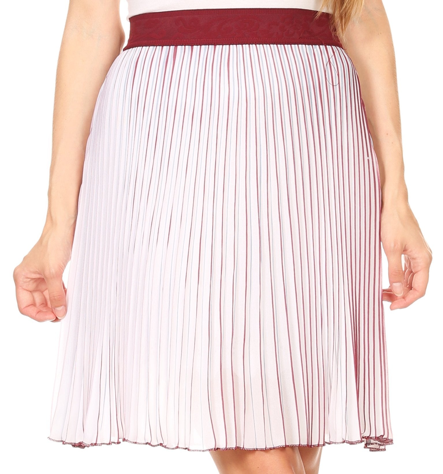 Falda midi plisada de crepé con cintura elástica y pliegues en acordeón Amira de Sakkas