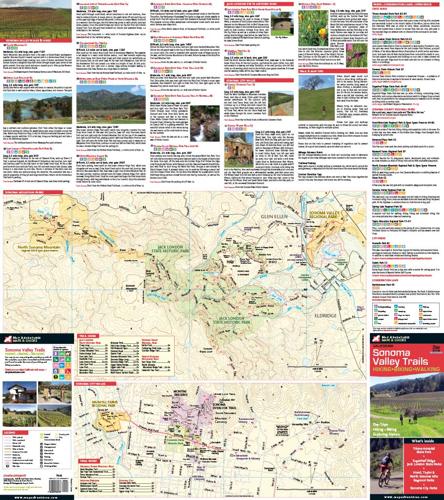 Sonoma Valley Trails Hiking Trail Map