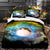 Juego de cama con diseño de astronauta y gato espacial, funda nórdica, juegos de cama