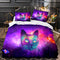 Juego de cama con diseño de astronauta y gato espacial, funda nórdica, juegos de cama