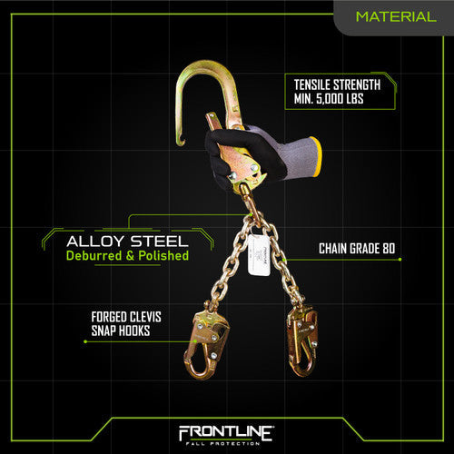 Conjunto de cadena de posicionamiento de varillas de refuerzo PSSW2R de Frontline con eslabón giratorio