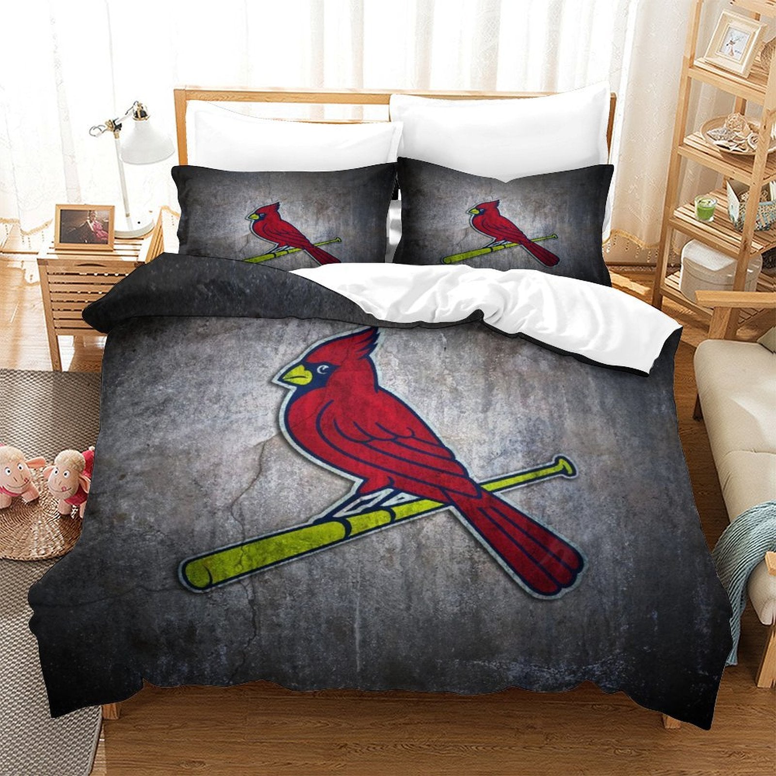 Juego de cama de los St. Louis Cardinals con funda de edredón y relleno