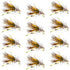 Kaufmann's Yellow Crystal Stimulator Rubber Legs Dry Fly - 1 Dozen Flies Hook Size 10